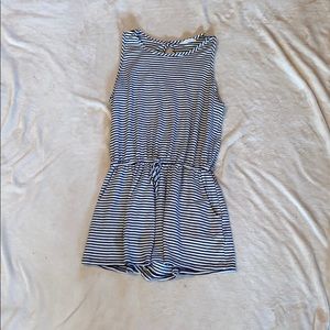 Black and white striped romper